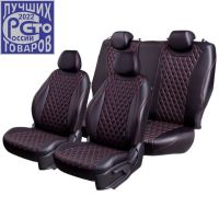 Чехлы Премиум Экокожа Байрон Ромб на Skoda Yeti 2009-2018 г.в.