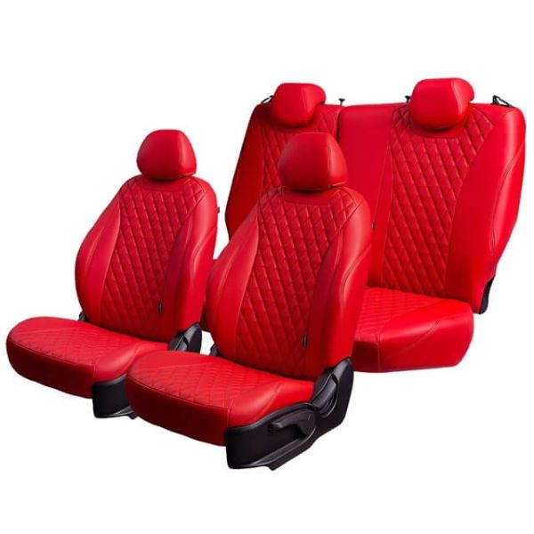 Чехлы Премиум Экокожа Байрон Ромб на Skoda Yeti 2009-2018 г.в.